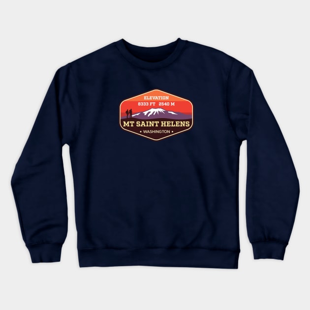 Mt. St. Helens Washington - Mountain Climbing Badge Crewneck Sweatshirt by TGKelly